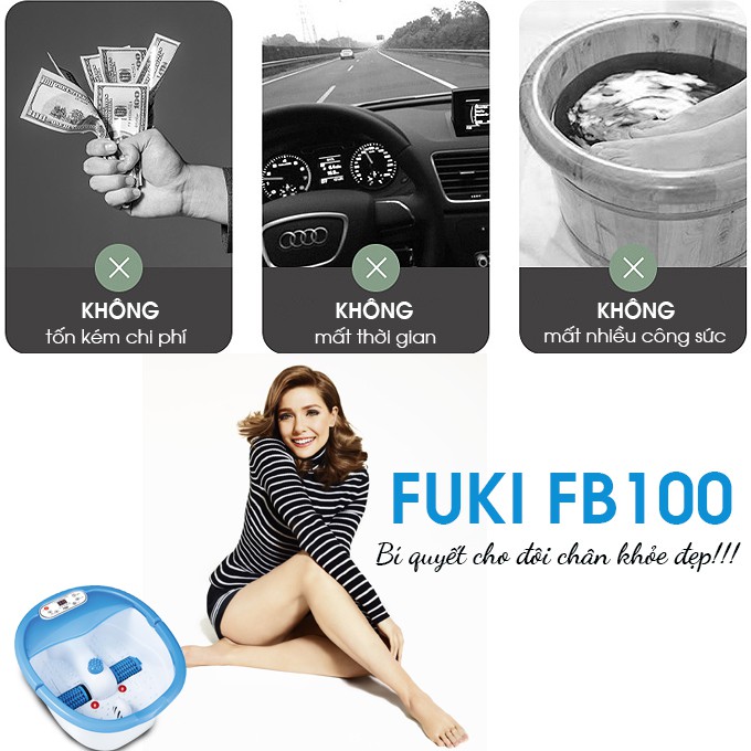 Bồn ngâm chân Nhật Bản FUKI FB100 (thế hệ mới con lăn xoay tự động)